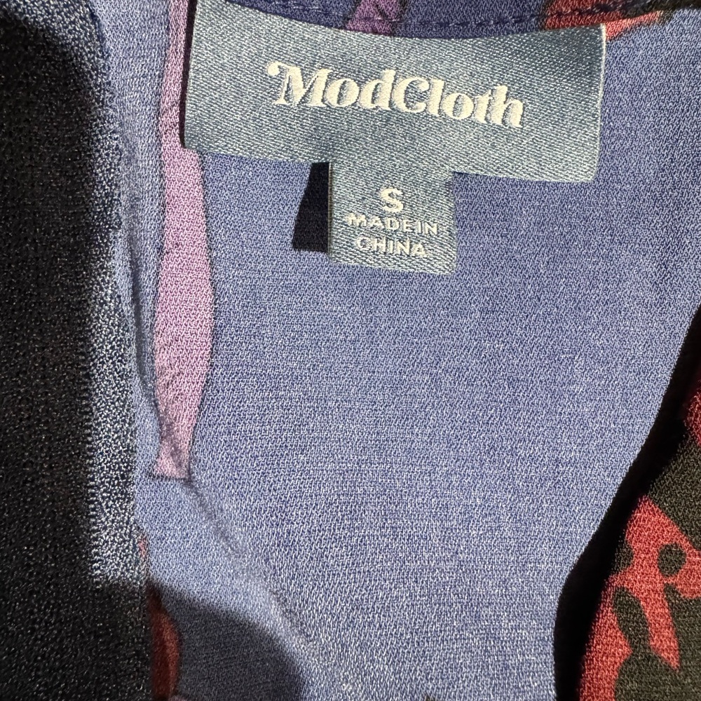 Modcloth Blue and Purple Floral Wide-Leg Jumpsuit - Picture 6 of 7